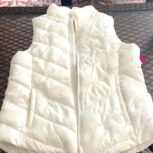 White puff vest
